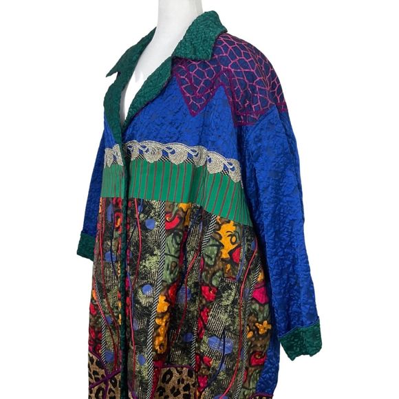 Koos Van Den Akker Couture Mix Art Print Patch Oversized Jacket Womens XXL - Picture 4 of 11